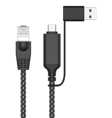 2-in-1 USB-C+RJ45 Cable