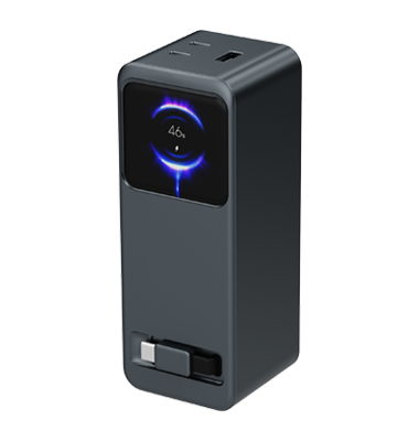 High-Power PD 165W Power Bank with Retractable Cable