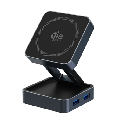 5-in-1 Hub with Qi2 Magnetic Wireless Charging Stand